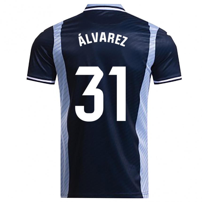 ילדים כדורגל Iker Álvarez #31 כחול נייבי תכלת הרחק ג'רזי 2025/26