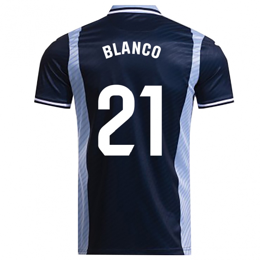 ילדים כדורגל Víctor Blanco #21 כחול נייבי תכלת הרחק ג'רזי 2025/26