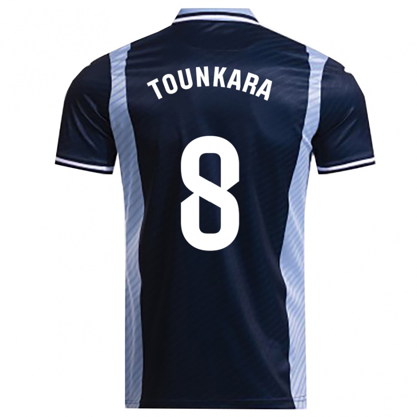 ילדים כדורגל Ntji Tounkara #8 כחול נייבי תכלת הרחק ג'רזי 2025/26