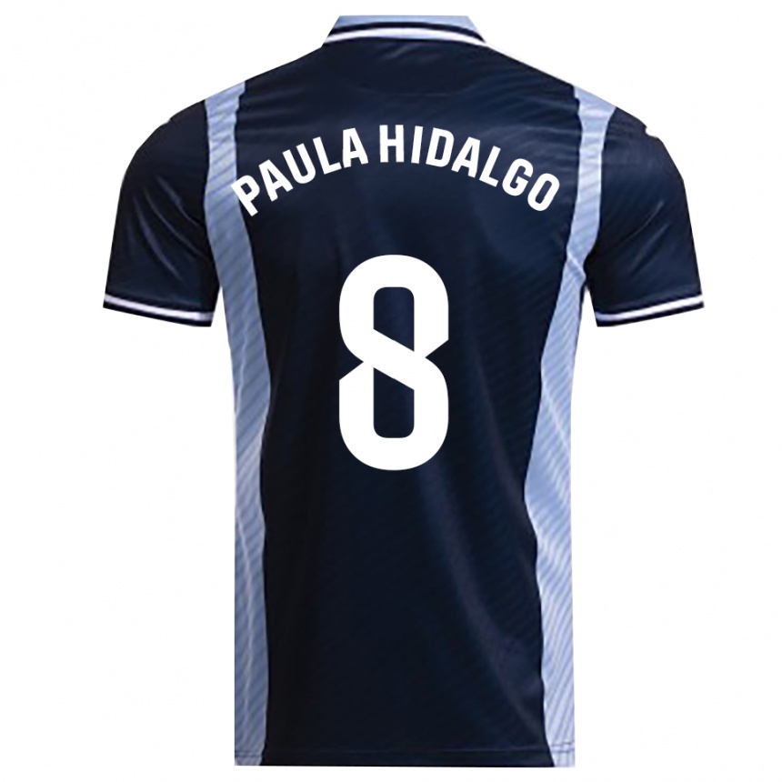 ילדים כדורגל Paula Hidalgo Gutiérrez #8 כחול נייבי תכלת הרחק ג'רזי 2025/26