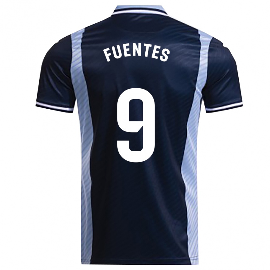 ילדים כדורגל Adrián Fuentes #9 כחול נייבי תכלת הרחק ג'רזי 2025/26