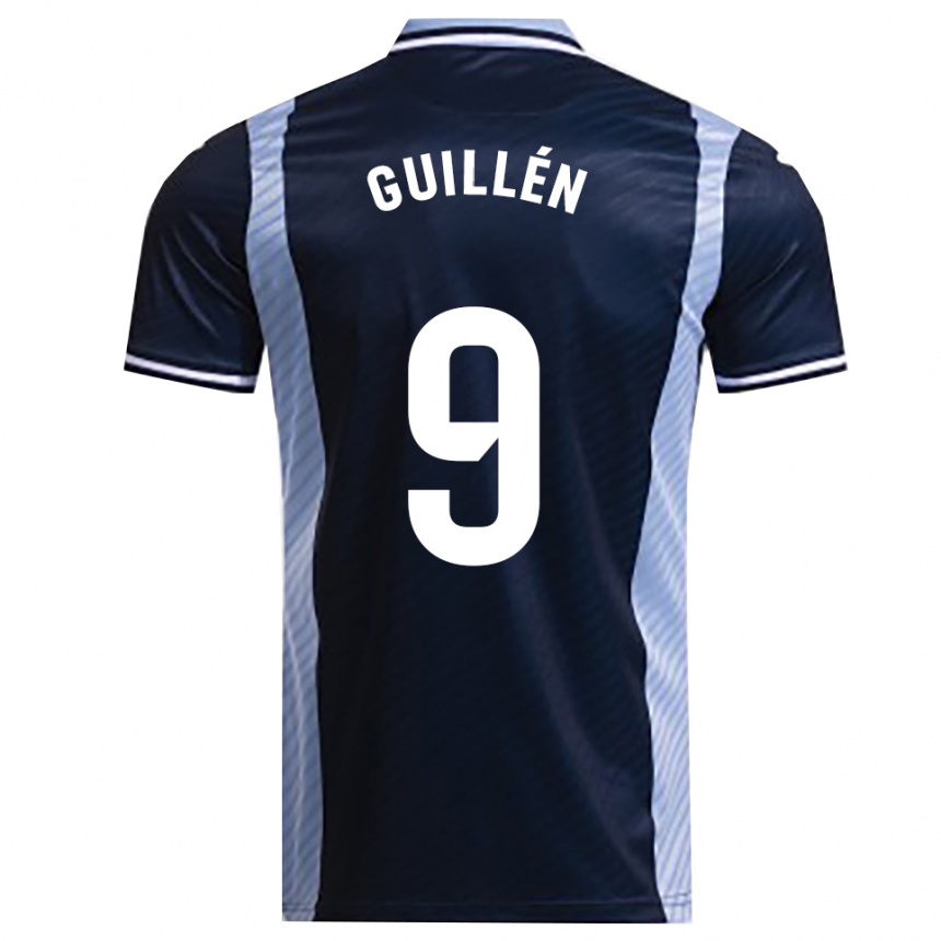 ילדים כדורגל Lorena Guillén Vallejo #9 כחול נייבי תכלת הרחק ג'רזי 2025/26