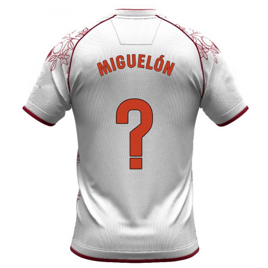 ילדים כדורגל Miguelón #0 לבן בורדו הרחק ג'רזי 2025/26
