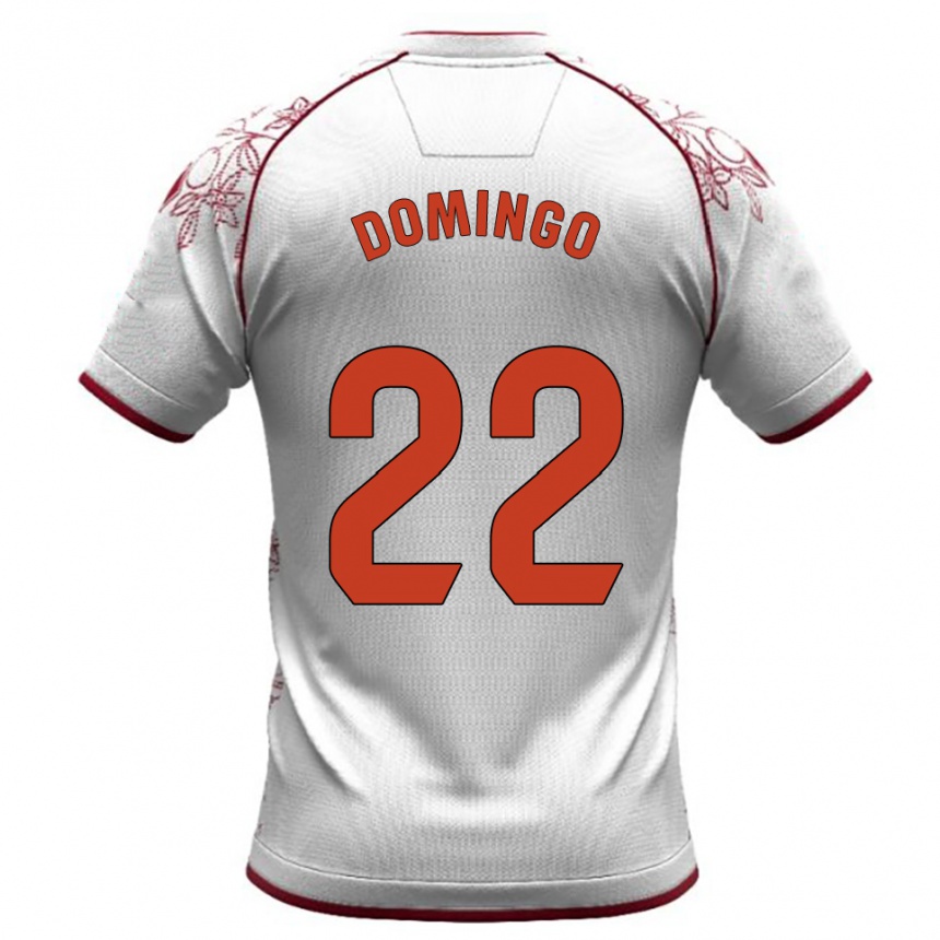 ילדים כדורגל Jorge Domingo #22 לבן בורדו הרחק ג'רזי 2025/26