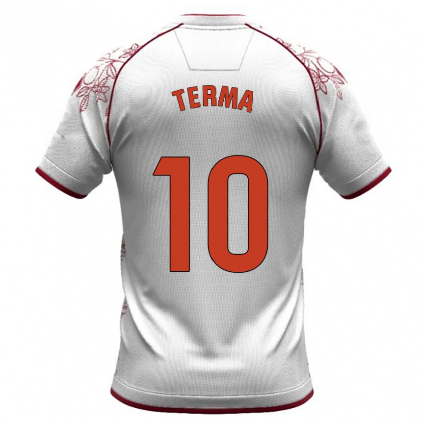ילדים כדורגל Guillem Terma #10 לבן בורדו הרחק ג'רזי 2025/26