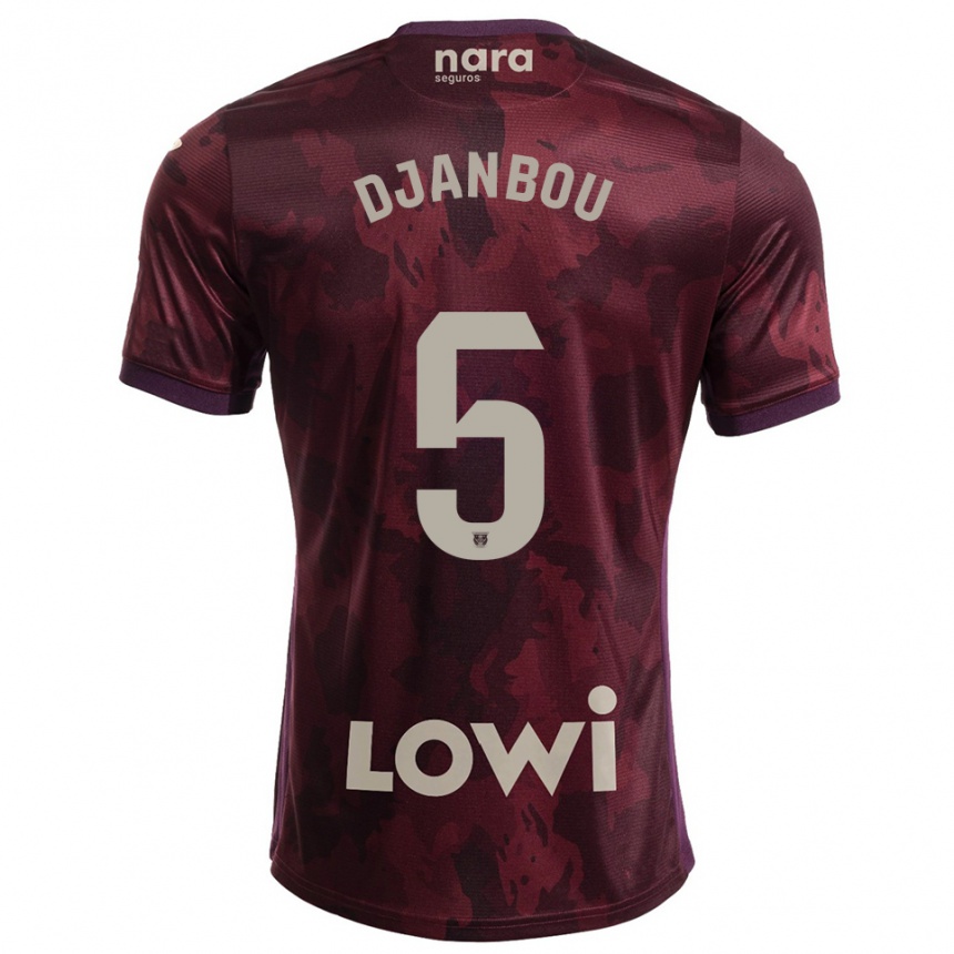 ילדים כדורגל Sekou Djanbou #5 בורדו לבן הרחק ג'רזי 2025/26