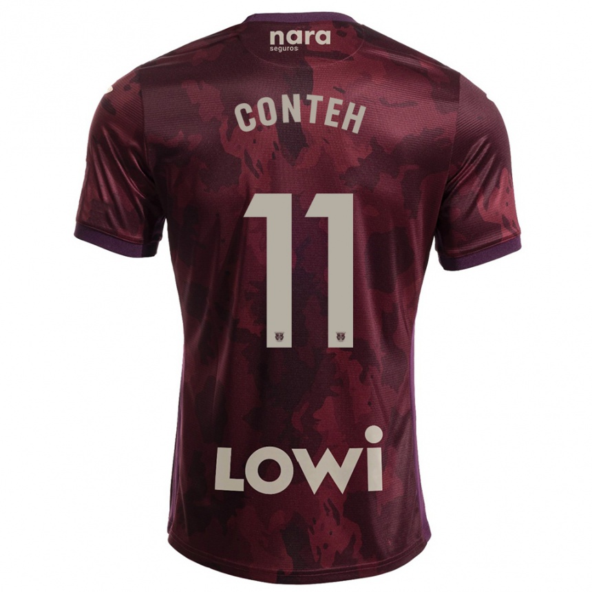 ילדים כדורגל Denis Conteh #11 בורדו לבן הרחק ג'רזי 2025/26