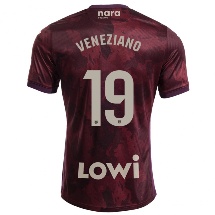ילדים כדורגל Francesco Veneziano #19 בורדו לבן הרחק ג'רזי 2025/26