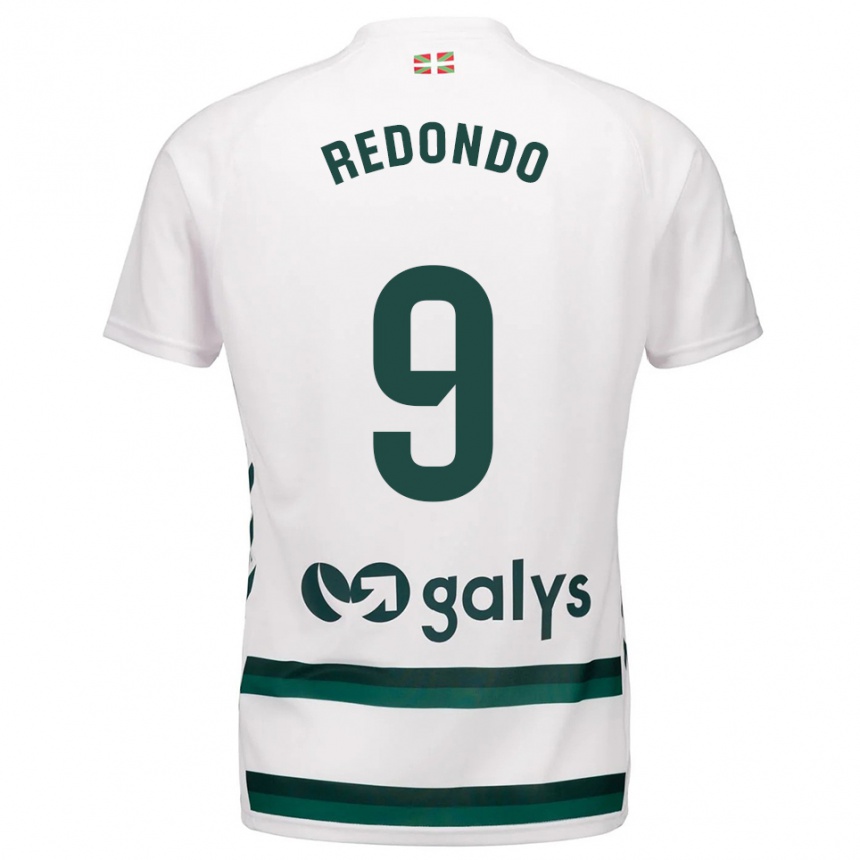 ילדים כדורגל Ekaitz Redondo #9 לבן ירוק הרחק ג'רזי 2025/26