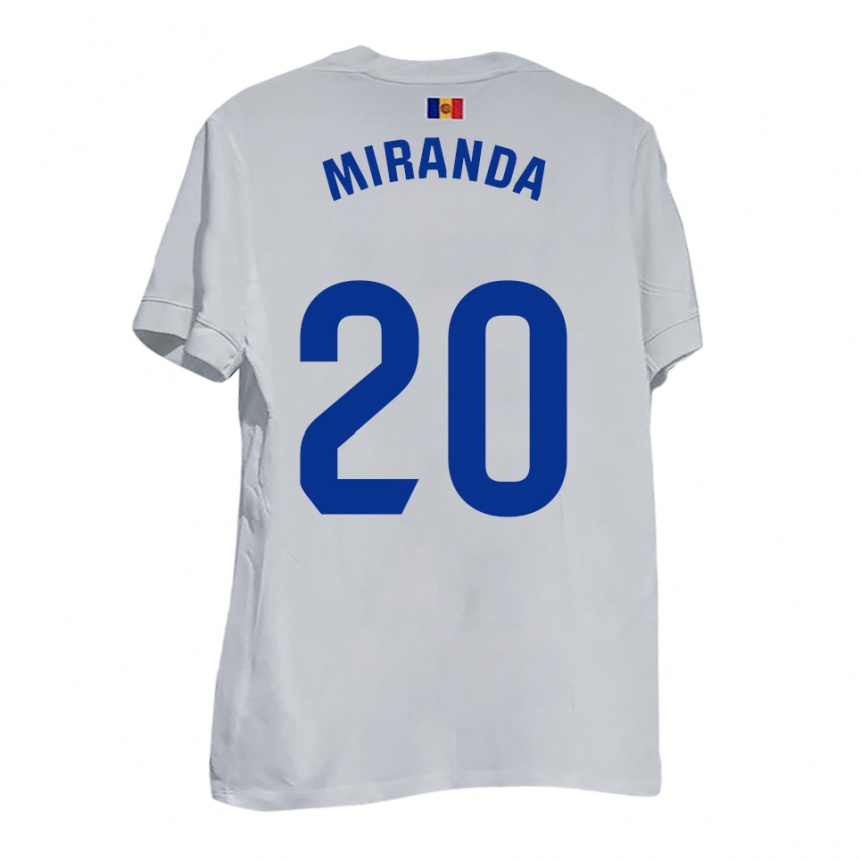 ילדים כדורגל Pau Miranda #20 לבן צהוב כחול הרחק ג'רזי 2025/26