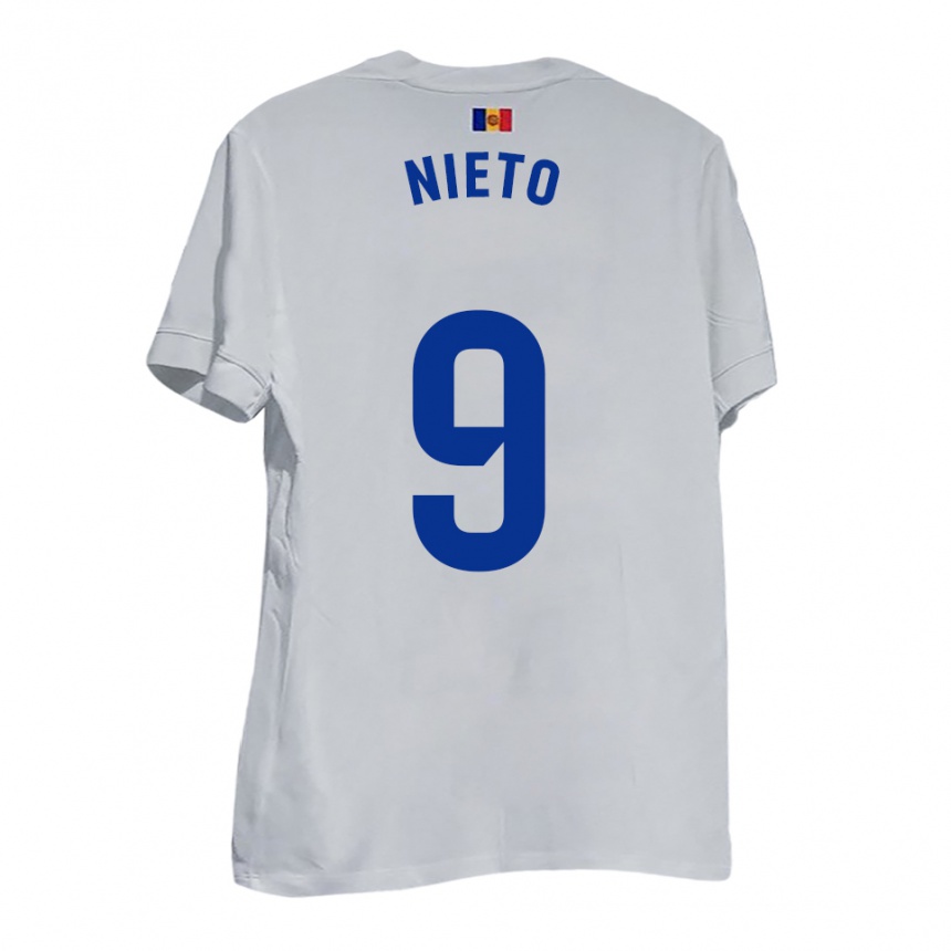 ילדים כדורגל מאנו נייטו #9 לבן צהוב כחול הרחק ג'רזי 2025/26