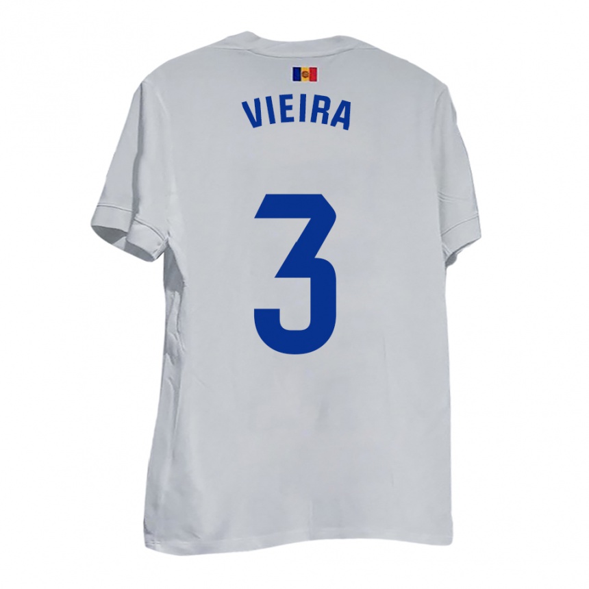 ילדים כדורגל Daniel Vieira #3 לבן צהוב כחול הרחק ג'רזי 2025/26