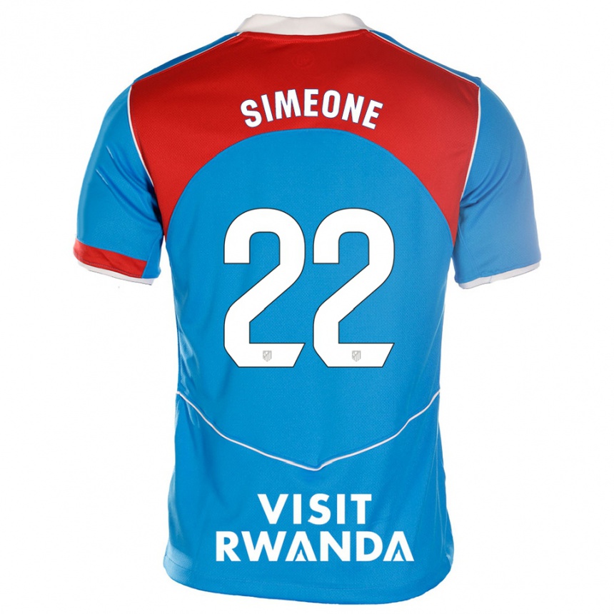 ילדים כדורגל ג'וליאנו סימאונה #22 כחול לבן ג'רזי קיט שלישי 2025/26
