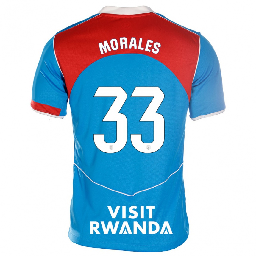 ילדים כדורגל לואיסמי מוראלס #33 כחול לבן ג'רזי קיט שלישי 2025/26