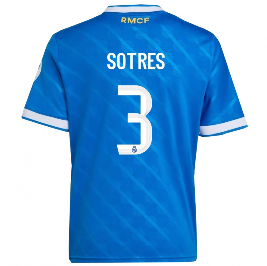 ילדים כדורגל Alfredo Sotres #3 כחול לבן ג'רזי קיט שלישי 2025/26