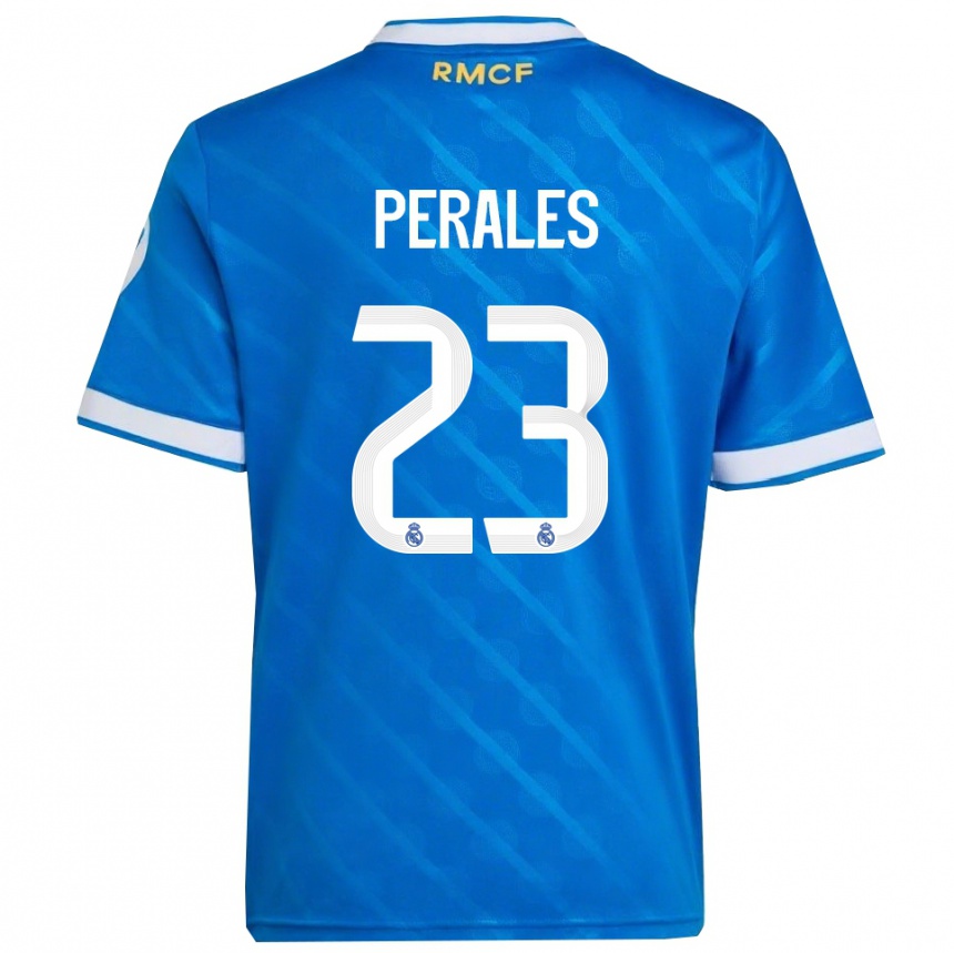 ילדים כדורגל Miguel Perales #23 כחול לבן ג'רזי קיט שלישי 2025/26