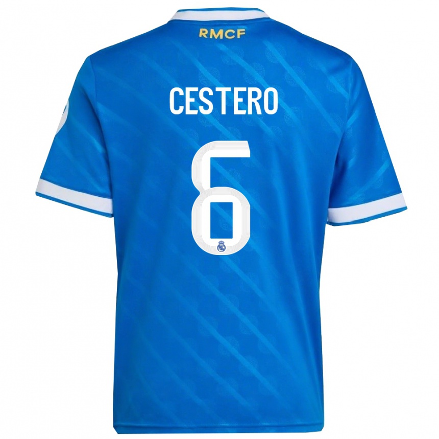 ילדים כדורגל Jorge Cestero #6 כחול לבן ג'רזי קיט שלישי 2025/26