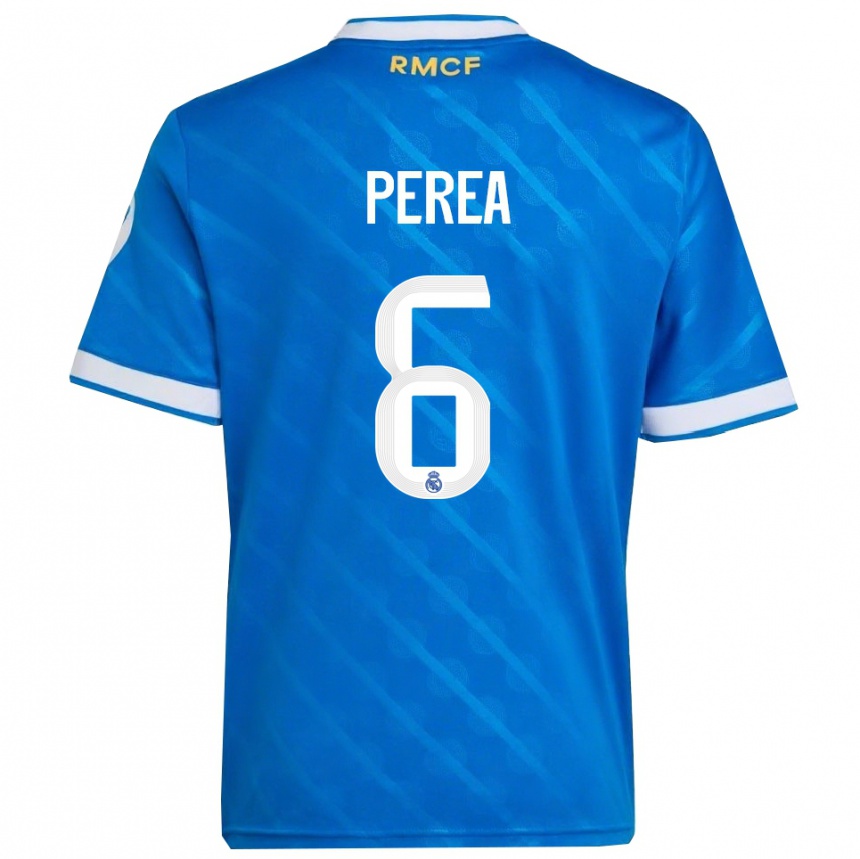 ילדים כדורגל כריסטיאן פרה #6 כחול לבן ג'רזי קיט שלישי 2025/26