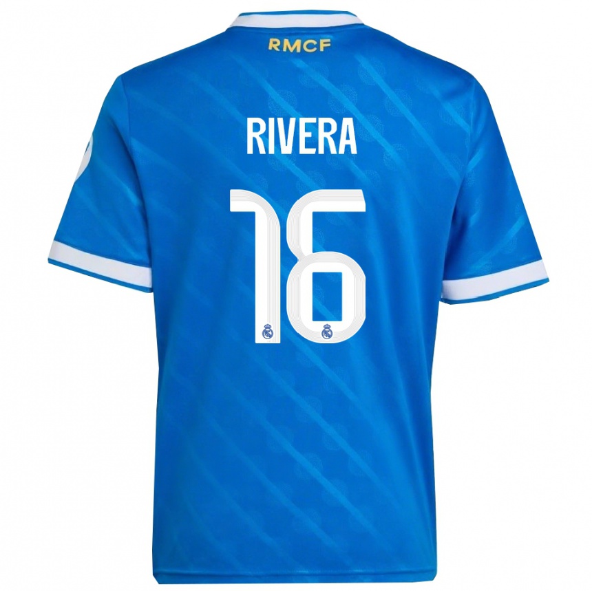 ילדים כדורגל Pol Rivera #16 כחול לבן ג'רזי קיט שלישי 2025/26
