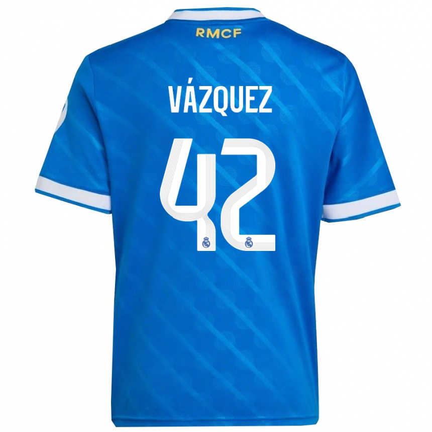ילדים כדורגל Erik Vázquez #42 כחול לבן ג'רזי קיט שלישי 2025/26