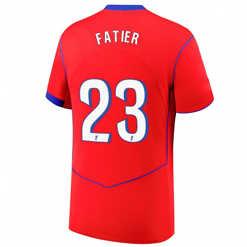 ילדים כדורגל Noémie Fatier #23 אדום כחול לבן ג'רזי קיט שלישי 2025/26