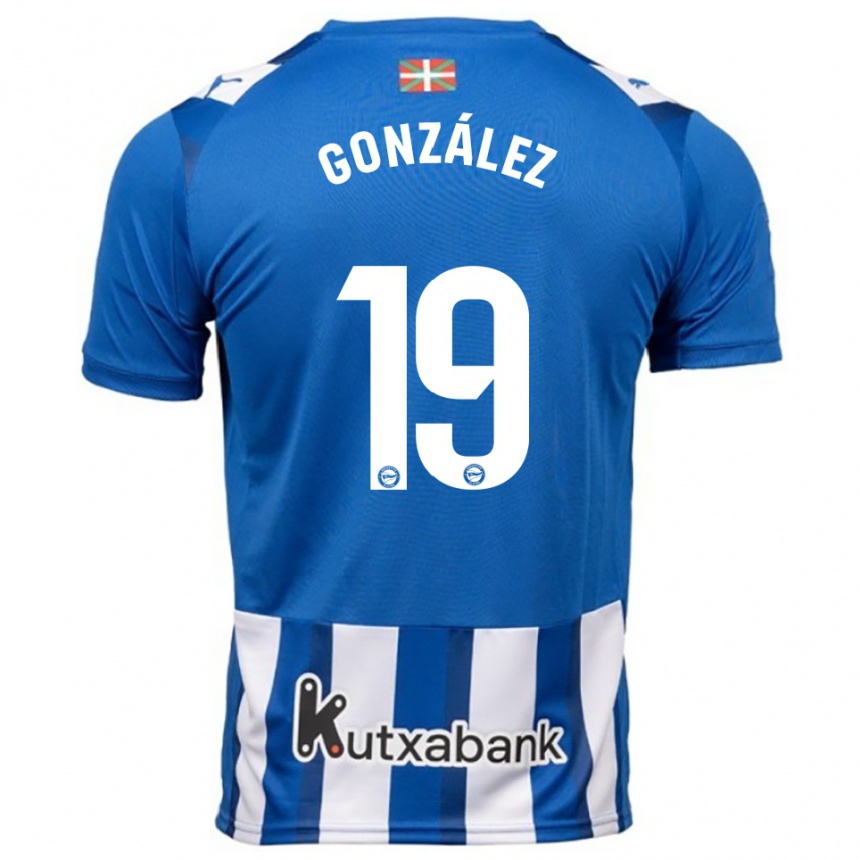 גברים כדורגל Aimar González #19 כחול לבן ג'רזי ביתית 2025/26