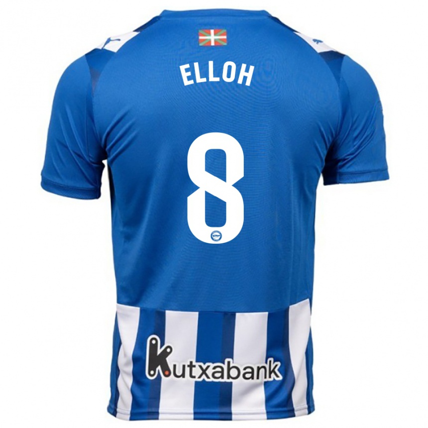 גברים כדורגל Rebecca Elloh #8 כחול לבן ג'רזי ביתית 2025/26