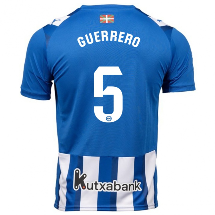 גברים כדורגל Ángel Guerrero #5 כחול לבן ג'רזי ביתית 2025/26