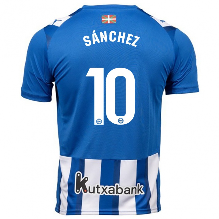 גברים כדורגל Ander Sánchez #10 כחול לבן ג'רזי ביתית 2025/26