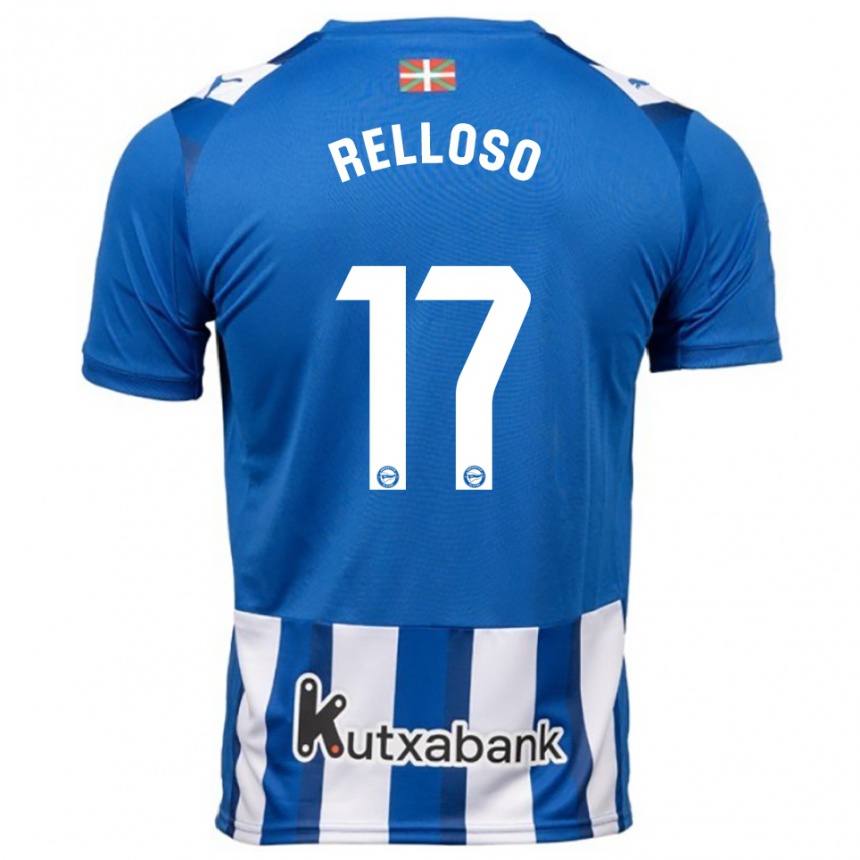 גברים כדורגל Mikel Relloso #17 כחול לבן ג'רזי ביתית 2025/26