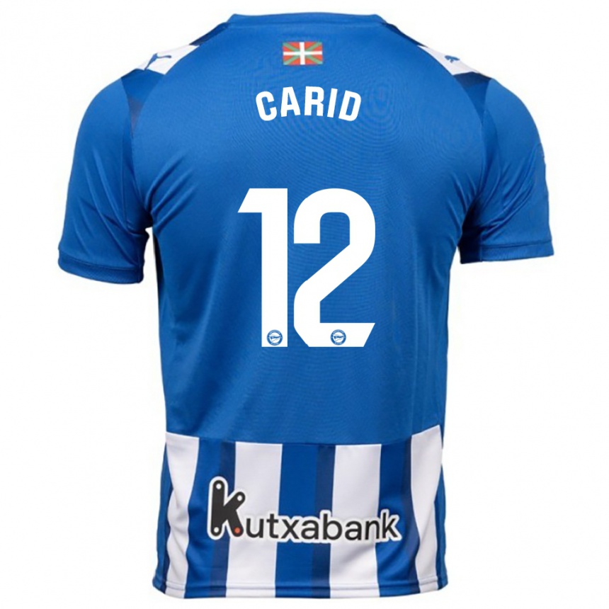 גברים כדורגל Andrea Carid #12 כחול לבן ג'רזי ביתית 2025/26