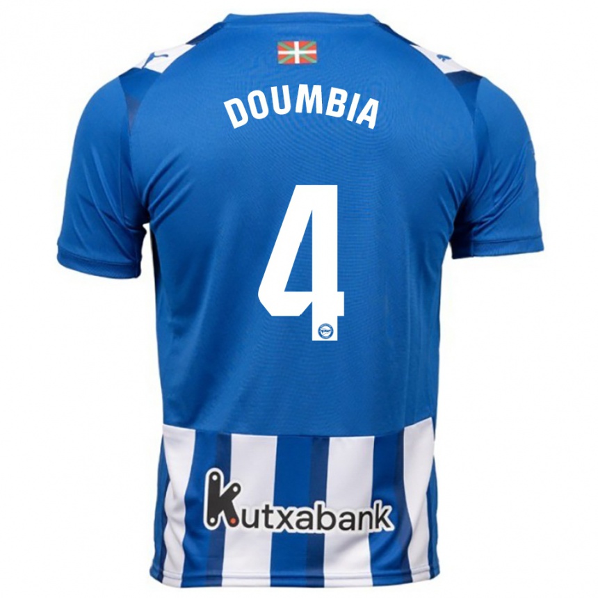 גברים כדורגל Daouda Doumbia #4 כחול לבן ג'רזי ביתית 2025/26