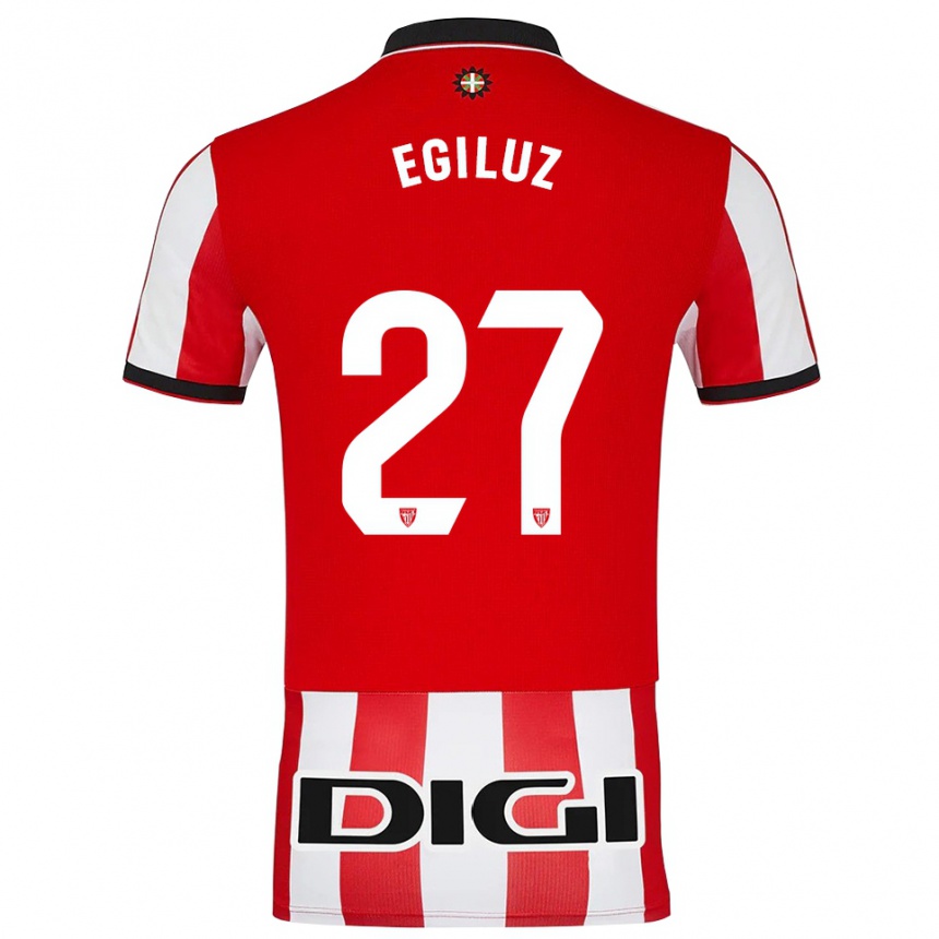 גברים כדורגל Unai Egiluz #27 אדום לבן ג'רזי ביתית 2025/26