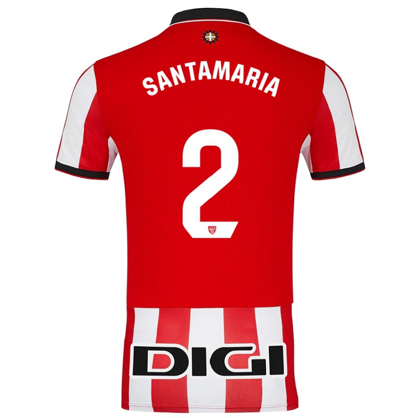 גברים כדורגל אונאי סנטמריה אראנץ #2 אדום לבן ג'רזי ביתית 2025/26