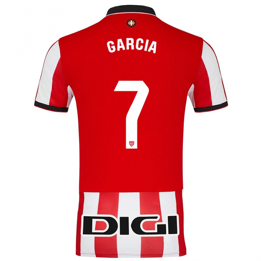 גברים כדורגל Nahikari García #7 אדום לבן ג'רזי ביתית 2025/26