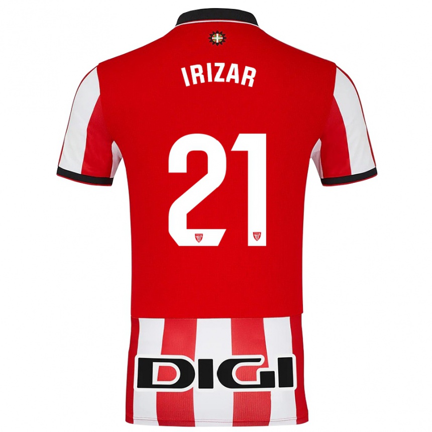 גברים כדורגל Hur Irizar #21 אדום לבן ג'רזי ביתית 2025/26
