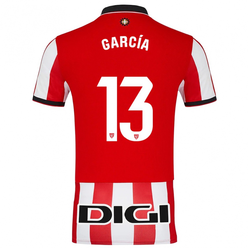 גברים כדורגל Simón García #13 אדום לבן ג'רזי ביתית 2025/26