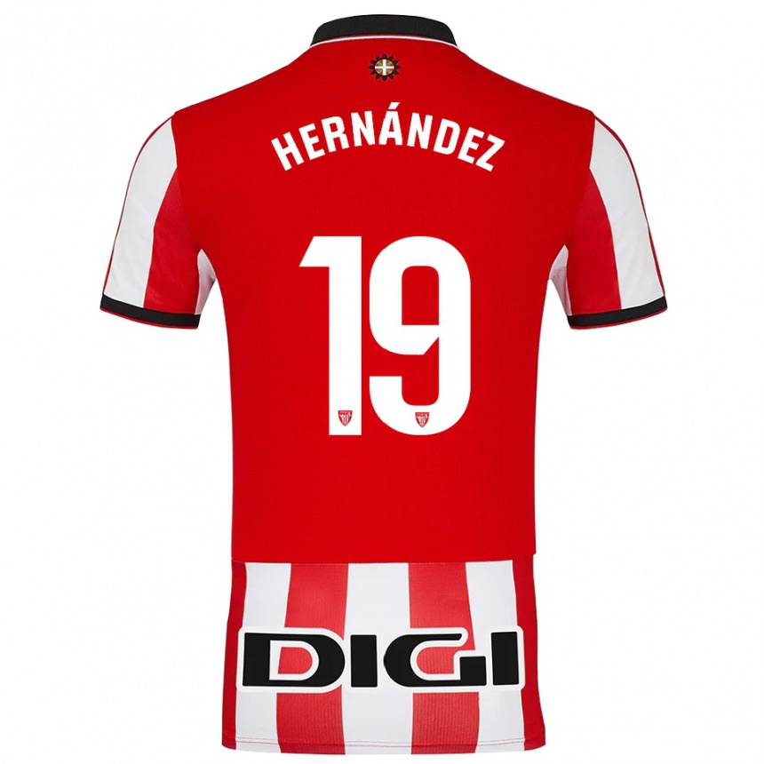 גברים כדורגל Egoitz Hernández #19 אדום לבן ג'רזי ביתית 2025/26