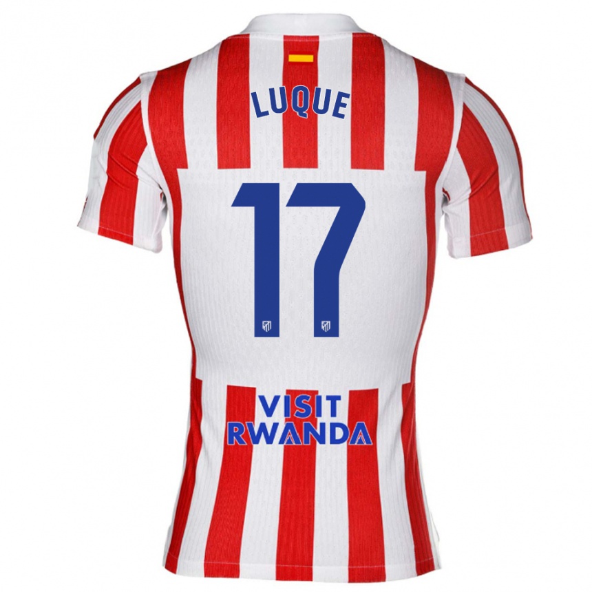 גברים כדורגל Iker Luque #17 אדום לבן ג'רזי ביתית 2025/26