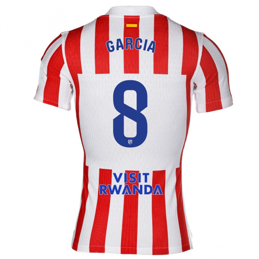 גברים כדורגל Gaby García #8 אדום לבן ג'רזי ביתית 2025/26