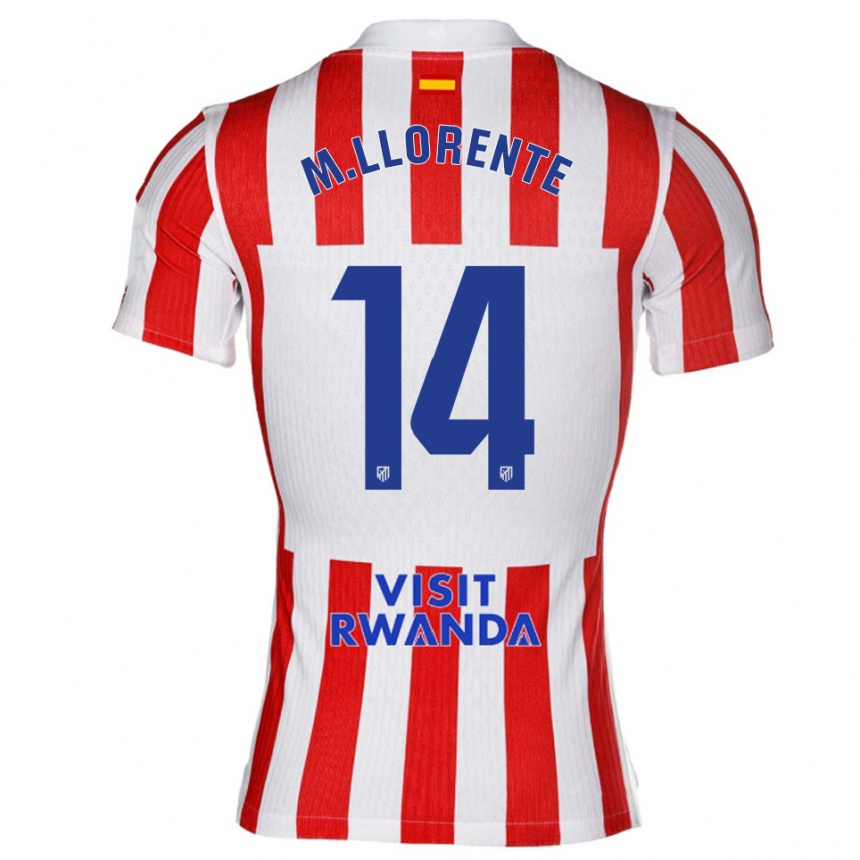 גברים כדורגל מרקוס יורנטה #14 אדום לבן ג'רזי ביתית 2025/26 גברים כדורגל מרקוס יורנטה #14 אדום לבן ג'רזי ביתית 2025/26