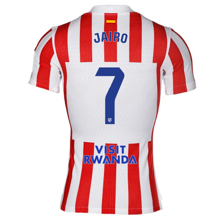 גברים כדורגל Jairo Fernández #7 אדום לבן ג'רזי ביתית 2025/26