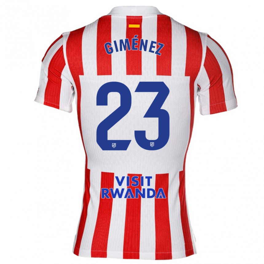 גברים כדורגל Carlos Giménez #23 אדום לבן ג'רזי ביתית 2025/26