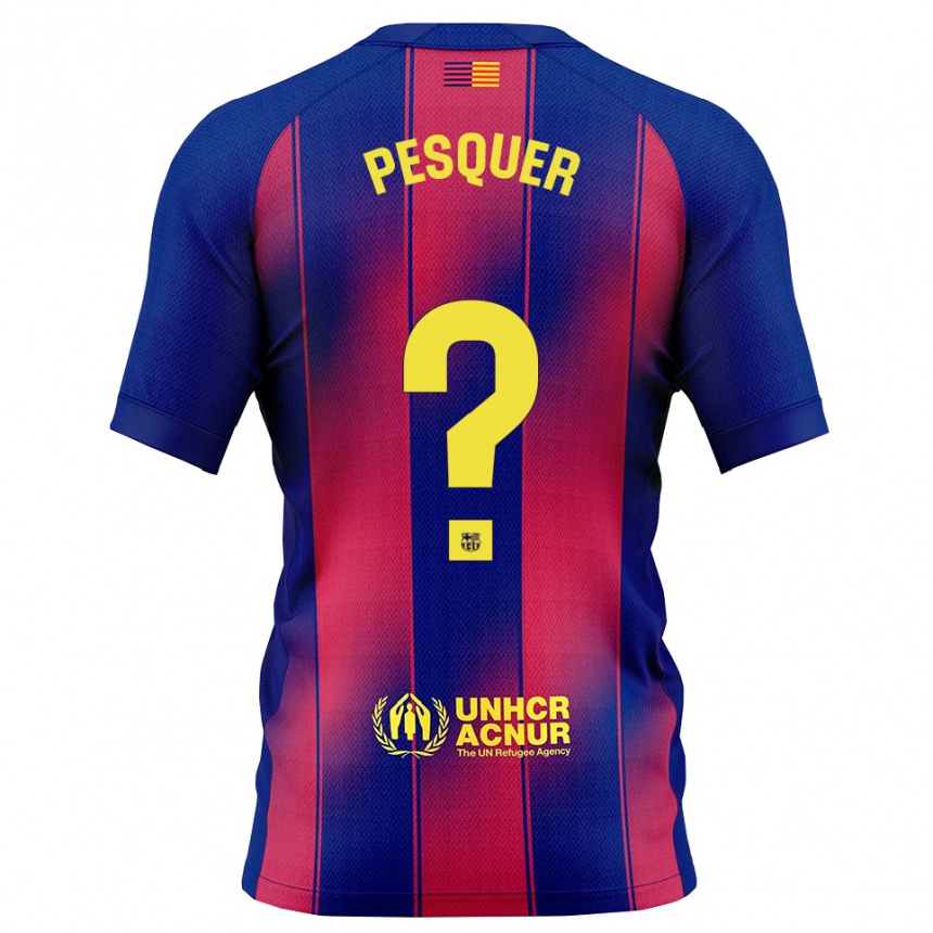 גברים כדורגל Jordi Pesquer #0 כחול אדום ג'רזי ביתית 2025/26