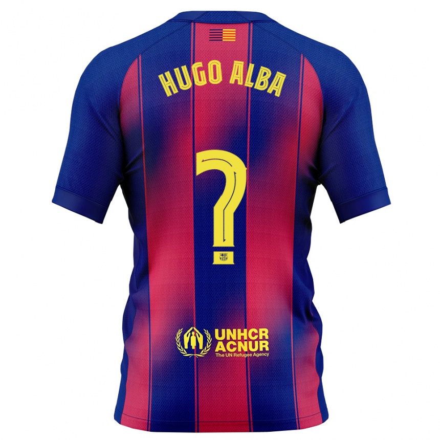 גברים כדורגל Hugo Alba #0 כחול אדום ג'רזי ביתית 2025/26