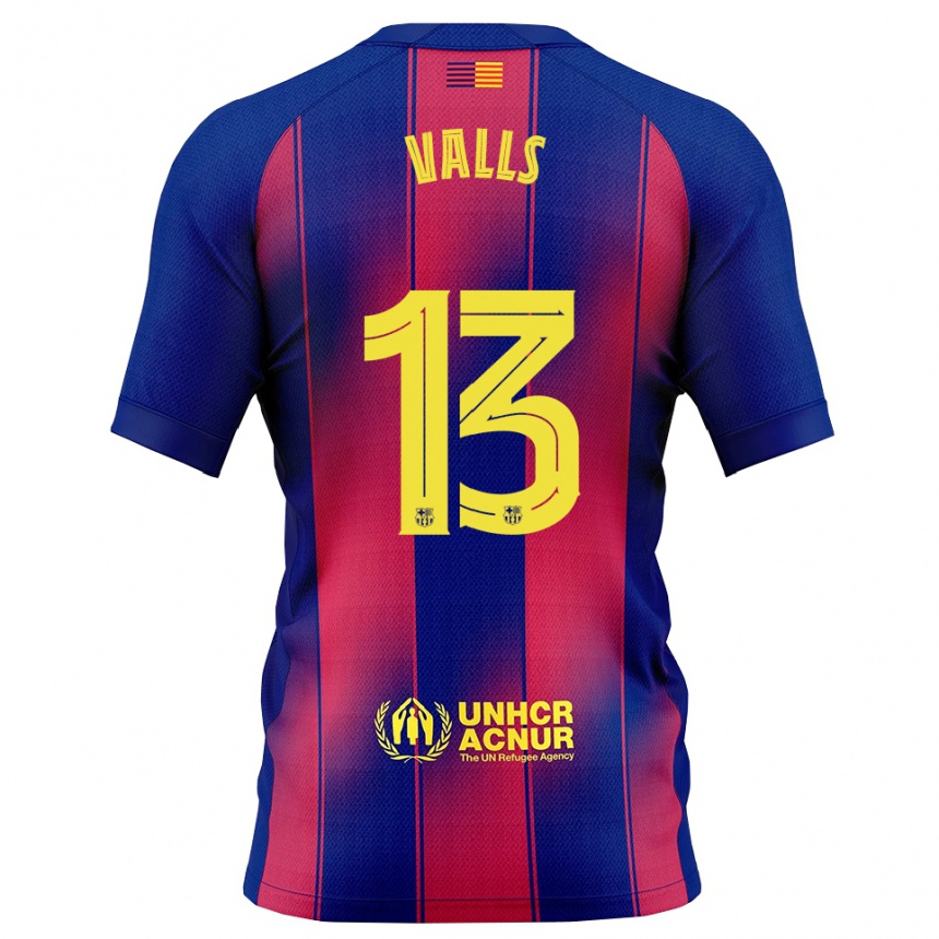 גברים כדורגל Gerard Valls #13 כחול אדום ג'רזי ביתית 2025/26