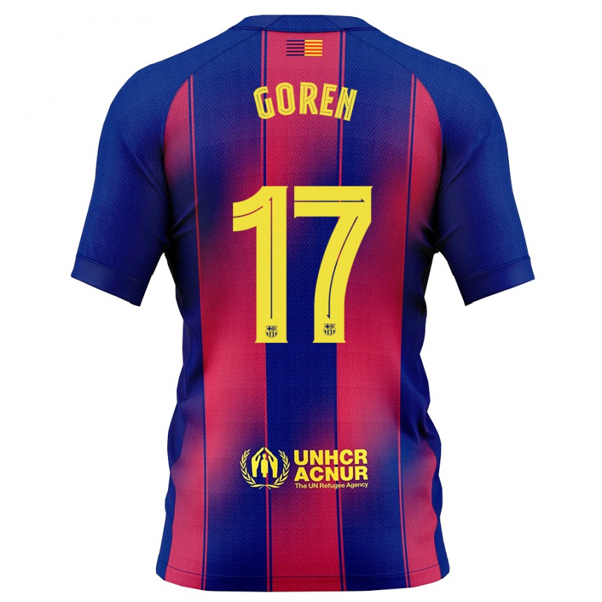 גברים כדורגל Orian Goren #17 כחול אדום ג'רזי ביתית 2025/26