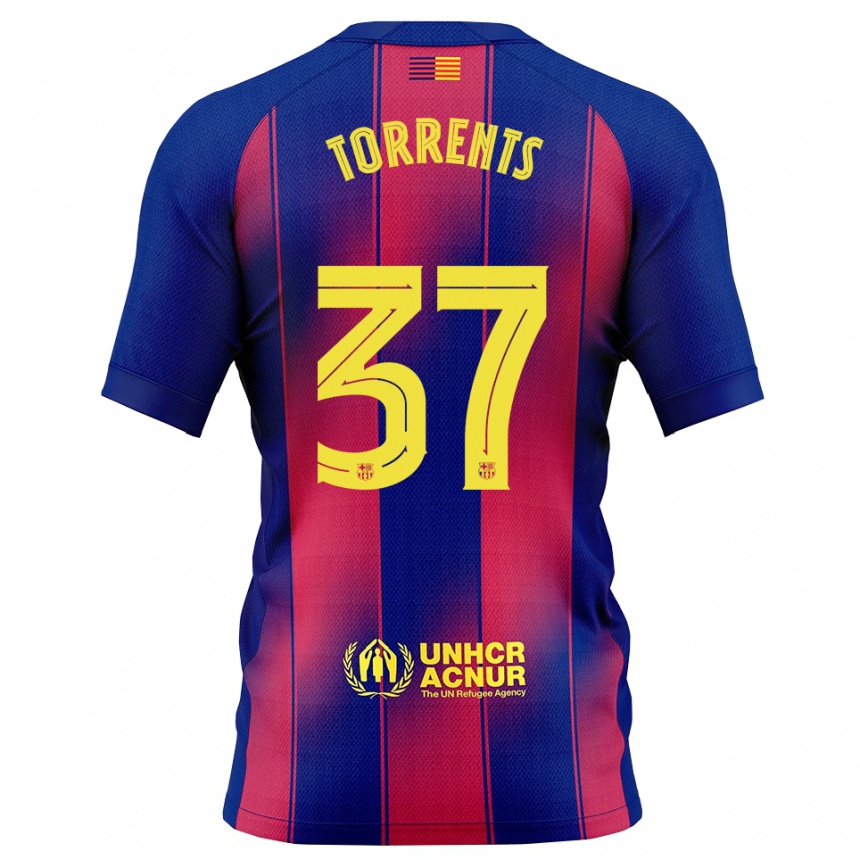 גברים כדורגל Jofre Torrents #37 כחול אדום ג'רזי ביתית 2025/26