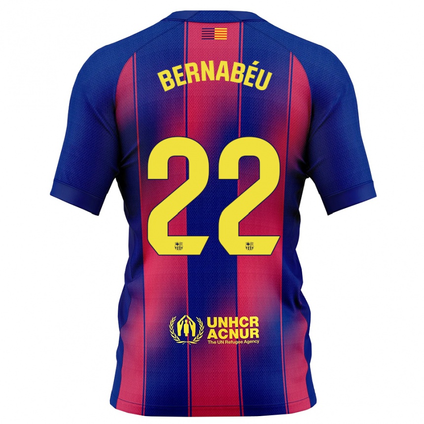 גברים כדורגל Pol Bernabéu #22 כחול אדום ג'רזי ביתית 2025/26