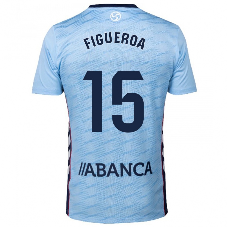 גברים כדורגל María Figueroa #15 תכלת אדום ג'רזי ביתית 2025/26